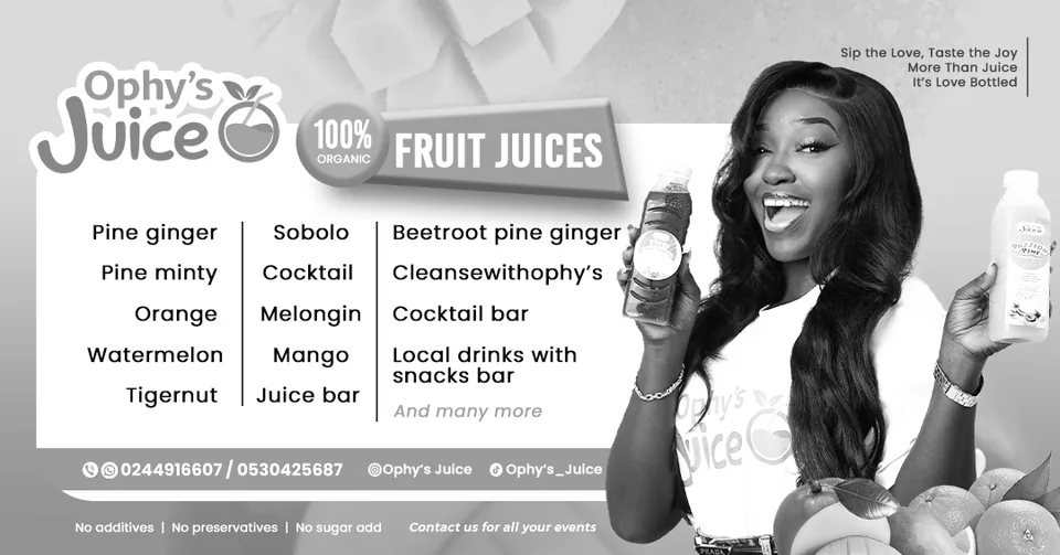 Ophy’s Juice: promotional banner design sample